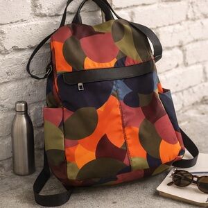 Multicolor Geometric Backpack | Convertible 3-Way Bag | Travel Daypack Boho Chic